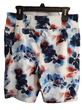Live Well Active Shorts Size L Pullon Pockets Floral Easy Care Yoga High Rise